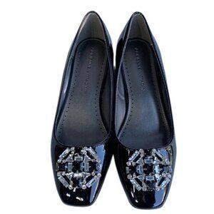 Adrienne Vittadini Palm Beach Wedge Pumps Women’s 7 Beige Peep Toe Slip On Shoes